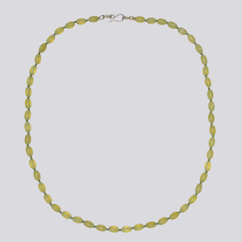 Knotted Yellow Jade Necklace - KNTYJ-2