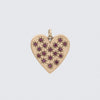 Large Rose Gold Heart Charm With Rubies