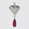 Heart with Rhodolite Garnet Charm - PJ1468