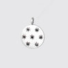 Star Set Stone Disc Necklace