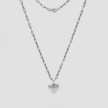 Large Puffy Heart Charm Necklace
