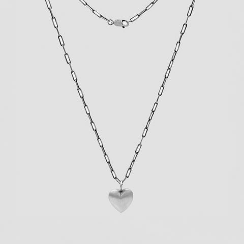 Large Puffy Heart Charm Necklace