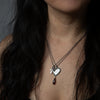 Small Heart and Cross Charm Necklace with Star Set Stones