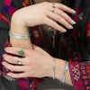 Hand Carved Striped Cuff Bracelet