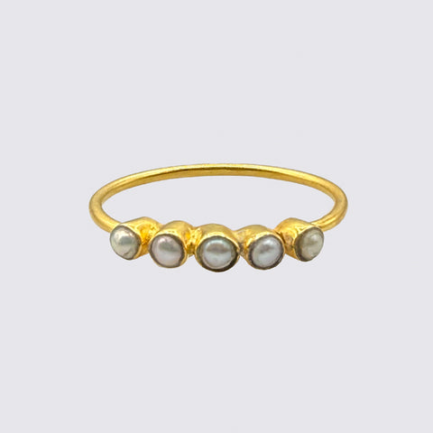 Five Faceted Stone Stacking Ring