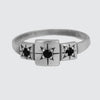Triple Square Ring with Star Set Stones