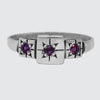 Triple Square Ring with Star Set Stones
