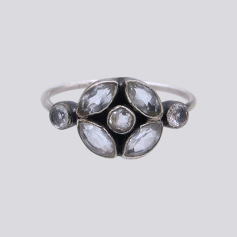 Faceted Marquise and Round Stone Ring - RJ558