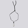 Solid Domed Brushed Silver Oval Pendant with Large Jump Ring- NECKLACE 76