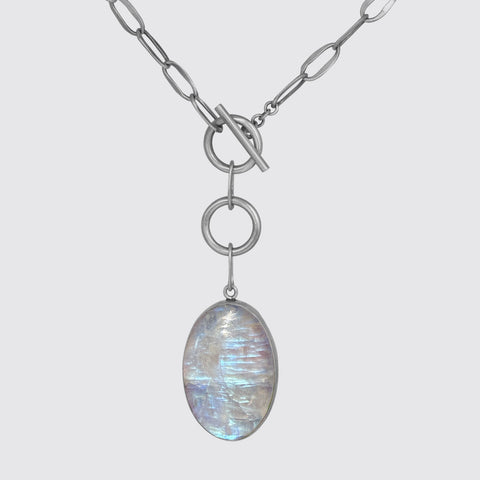 Toggle Necklace with Oval Cabochon