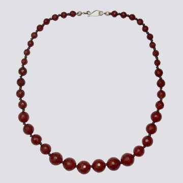 Large Knotted Carnelian Necklace - KNTOR-3
