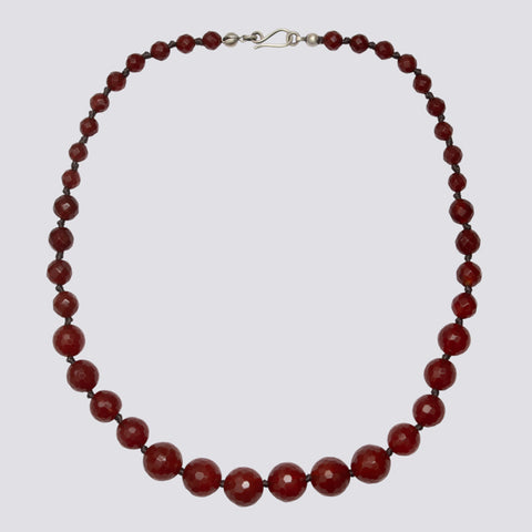 Large Knotted Carnelian Necklace - KNTOR-3
