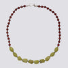 Knotted Carnelian and Olive Jade Necklace - KNTMULTI-10