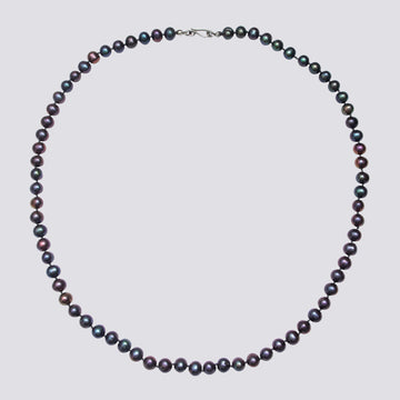 Knotted Grey Pearl Necklace - KNTPRL-18