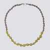Knotted Grey Agate and Olive Jade Necklace - KNTGA-4