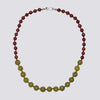 Knotted Carnelian and Olive Jade Necklace - KNTOR-8