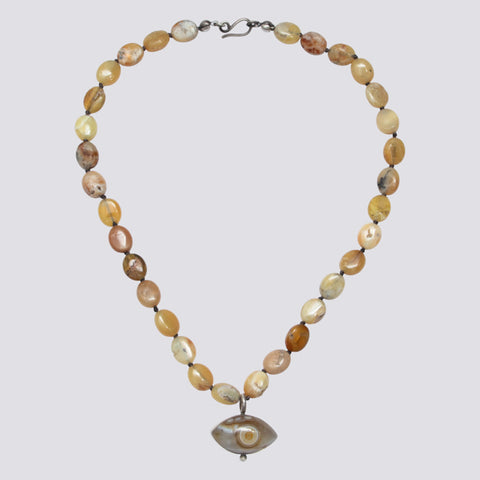 Knotted Yellow Opal Necklace - KNTYO-1