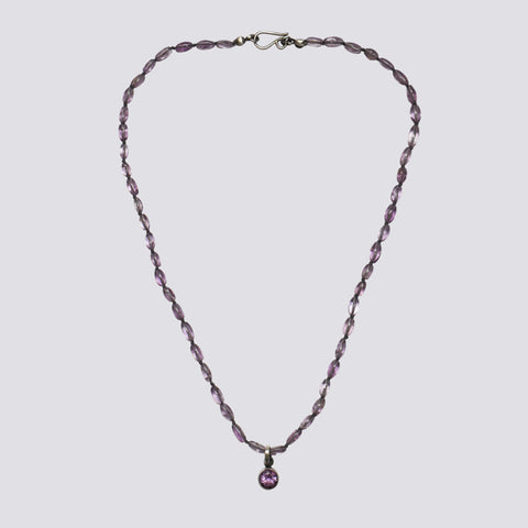 Knotted Amethyst Necklace - KNTAM-4