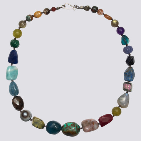 Knotted Multi Stone Necklace - KNTMULTI-2