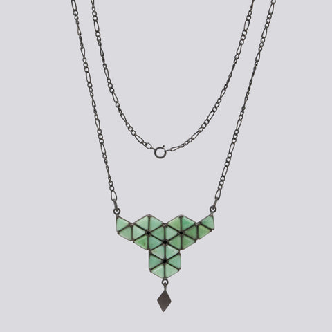 Geometric Chrysoprase Necklace - NECKLACE 37