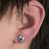 Heart Stud Earring with Star Set Stone