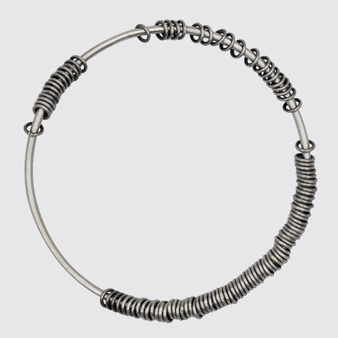 2mm Wire Bangle With Rings