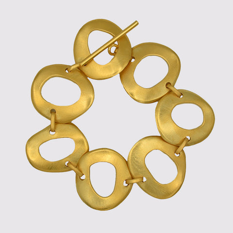 Organic Cutout Circle Link Bracelet