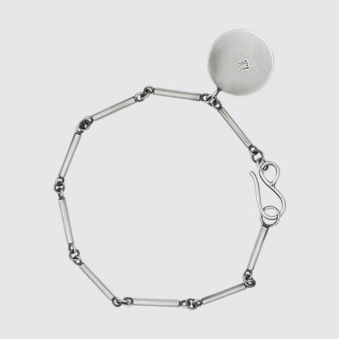 Short Bar Chain Bracelet with Disc
