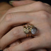 Small Round Cabochon Stone Ring in Gold