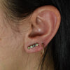 Four stone bar stud earring