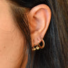 Flat Satin Hoop-hinged Earrings