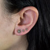 Granulated Flower Stud in 10K Rose Gold with Diamond Center