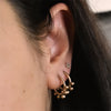Dainty Granulated Hoop Earrings in Gold