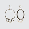 Spinning Hoops with Hammered Triangle Fringe Earrings