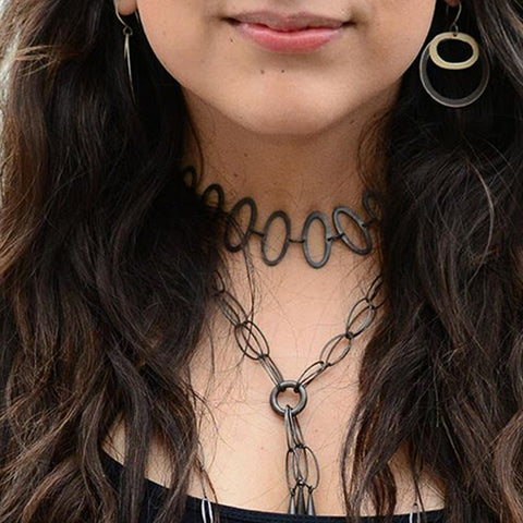 Double Organic Circle Earrings
