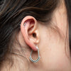 Granulated Pear Shaped Hoop Earrings
