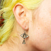 Faceted Deco Style Fan Drop Earrings
