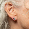 Faceted Stone Bar Stud Earrings