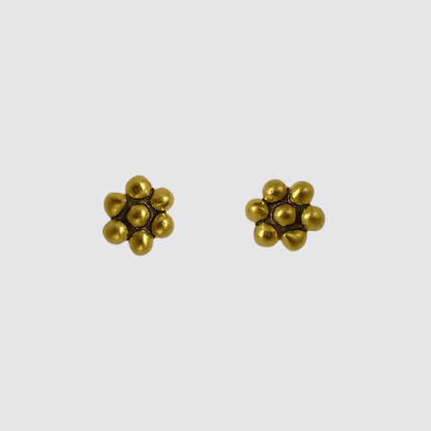 Tiny Granulated Flower Stud Earrings