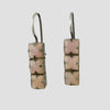Three Faceted Square Stone Earrings