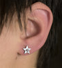 Tiny Star Earring Stud with Star Set Stone