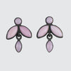 Tiny Cabochon Stone Flower Stud Drop Earrings