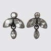 Tiny Faceted Stone Flower Stud Drop Earrings