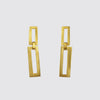 Double Link Stud Drop Earrings