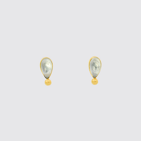 Shiny Little Tear Drop And Ball Stud - EJ2063