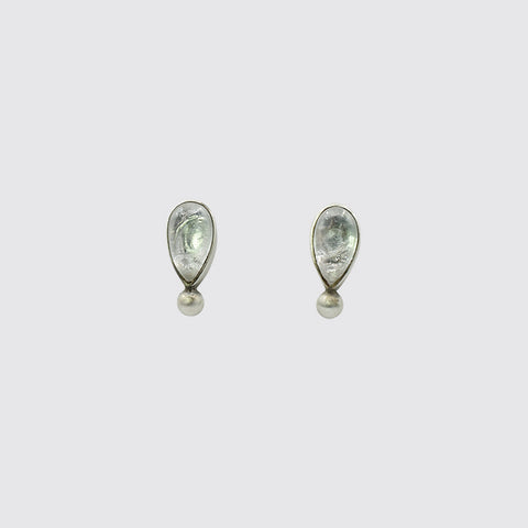 Shiny Little Tear Drop And Ball Stud - EJ2063