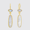 Long Skinny Organic Shaped Faceted Stone Drops- EJ2083