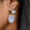 One Side Up, One Side Down Cabochon Stone Drops- EJ2084