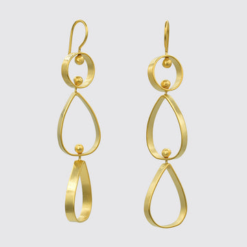Circle And Triangle Mobile Drop Earrings - EJ2121