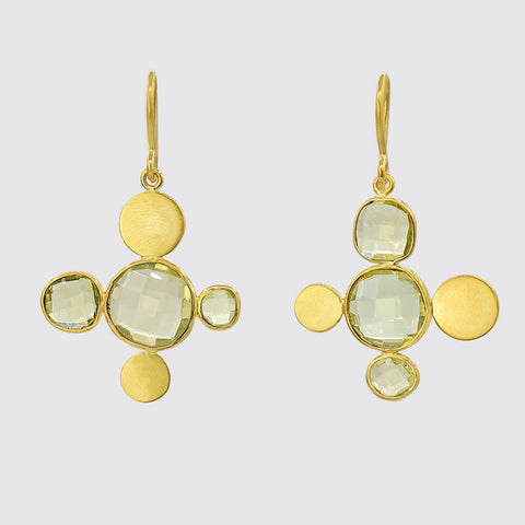 Faceted Organic Shaped Stones And Disc Drops - EJ2133